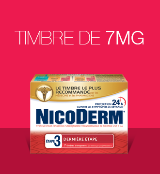 Timbre NicoDerm à 7 mg de nicotine pour l'Étape 3